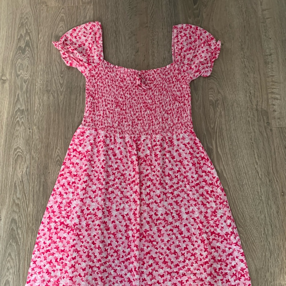 Charming Pink Floral Kids Dress